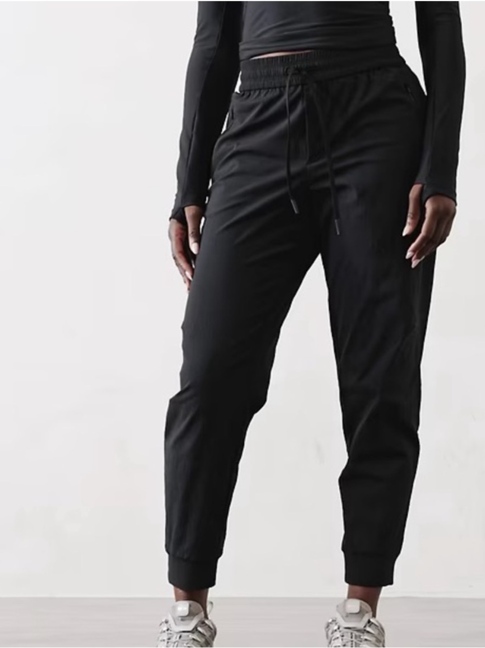 Athleta Black Trekkie Relaxed Mid Rise Joggers Size XL